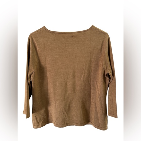 Silk 3/4 sleeve leather detailed blouse - Picture 3 of 3